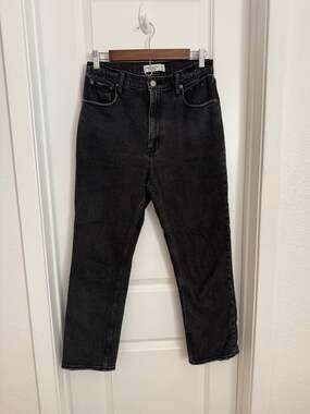 Abercrombie & Fitch The Ankle Straight Ultra High Rise Black Jeans Size 4